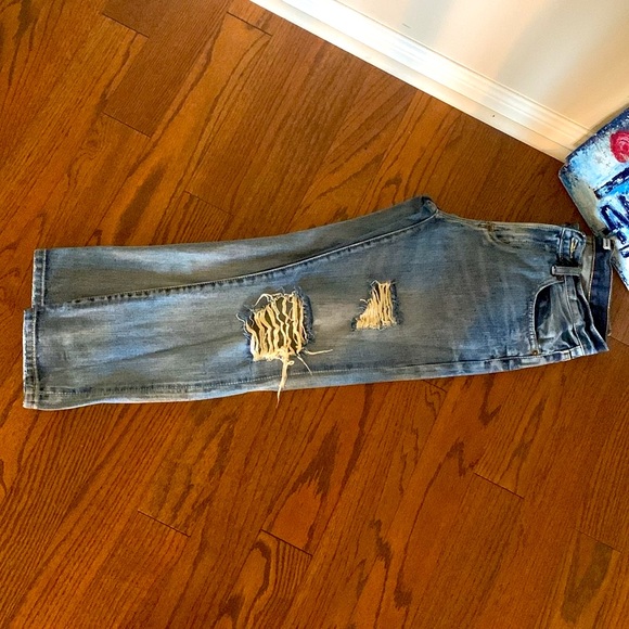 Todayful Japan Vintage Distressed Denim Light Wash Zip 5 Pocket - Picture 4 of 16